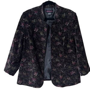 Vintage Collections 2 Black Floral Cotton Blazer